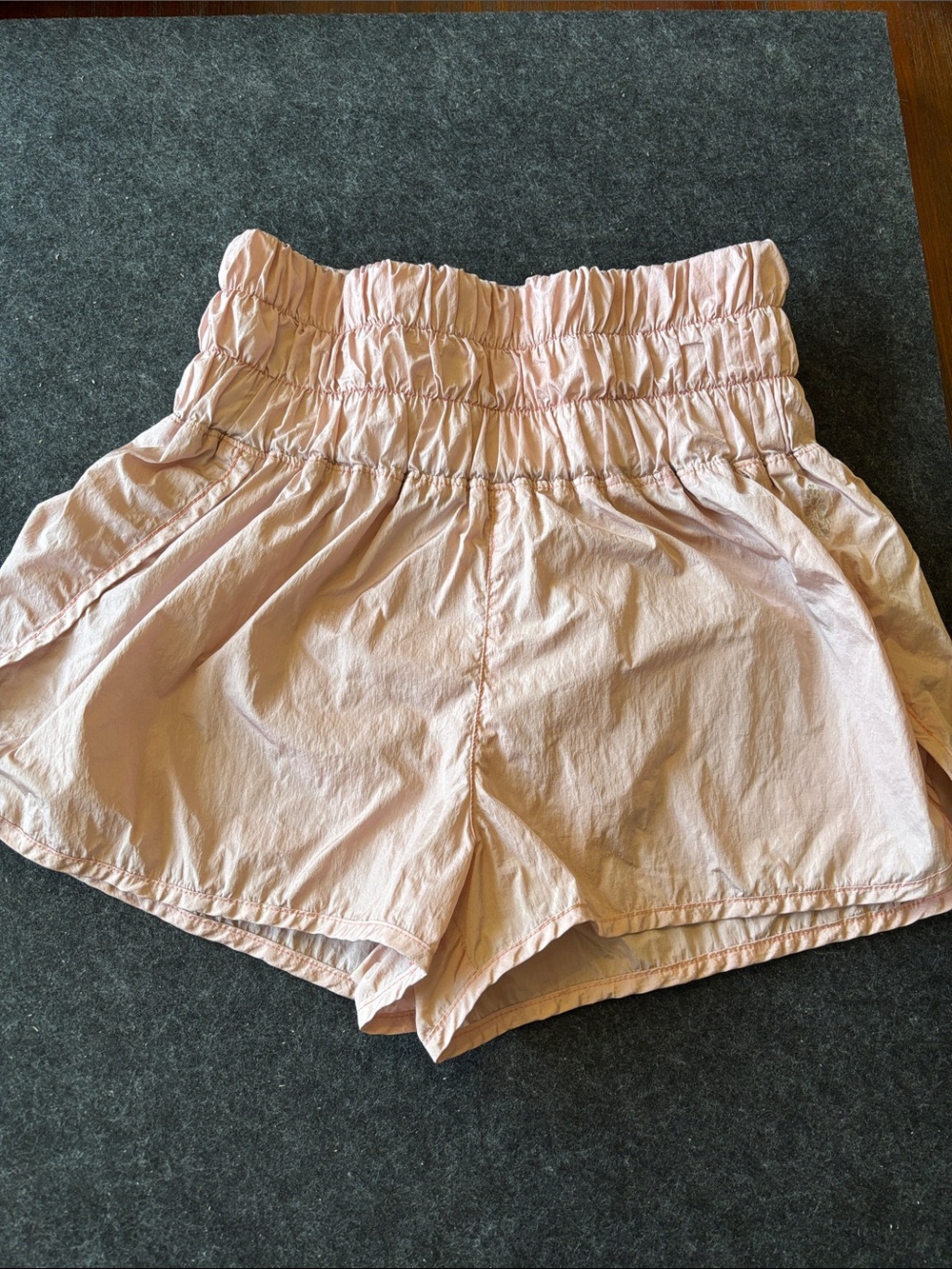 High-Waist Pink Women's Shorts with Smocked Waistband from Free People - Picture 1 of 3